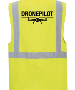 Dronepilot sikkerhedsvest gul reflekterende