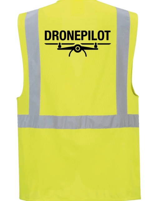 Dronepilot sikkerhedsvest gul reflekterende