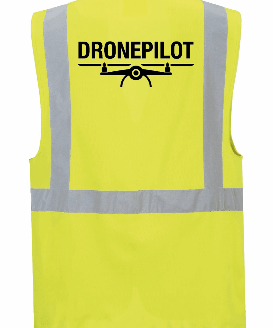 Dronepilot sikkerhedsvest gul reflekterende
