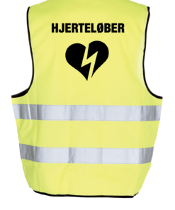 Gul vest med hjerteløber symbol