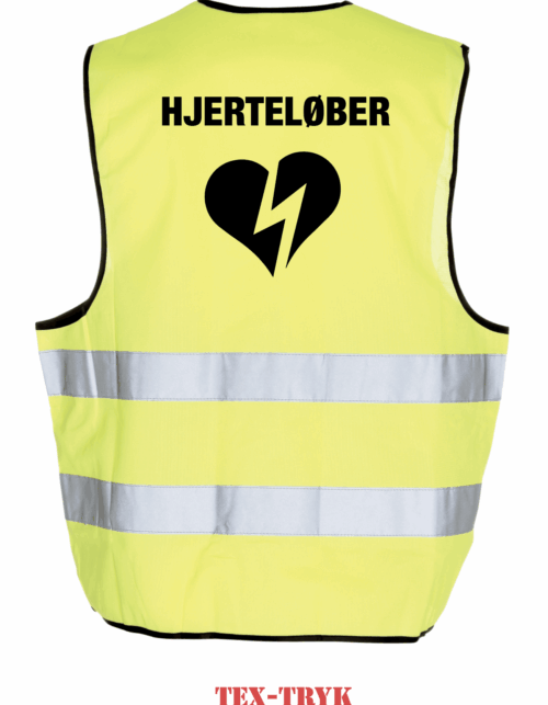 Gul vest med hjerteløber symbol