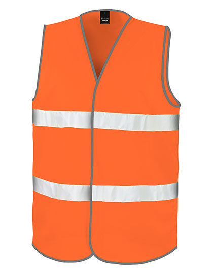 Orange refleksvest med hvide striber
