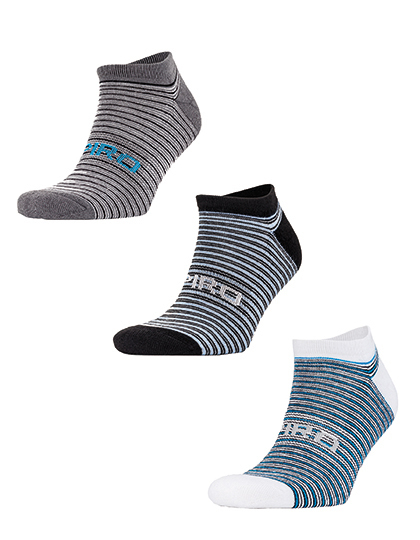RT295 3-Pack Mixed Stripe Coolmax Sneaker Socks