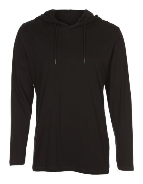Sort hættetrøje med lange ærmer