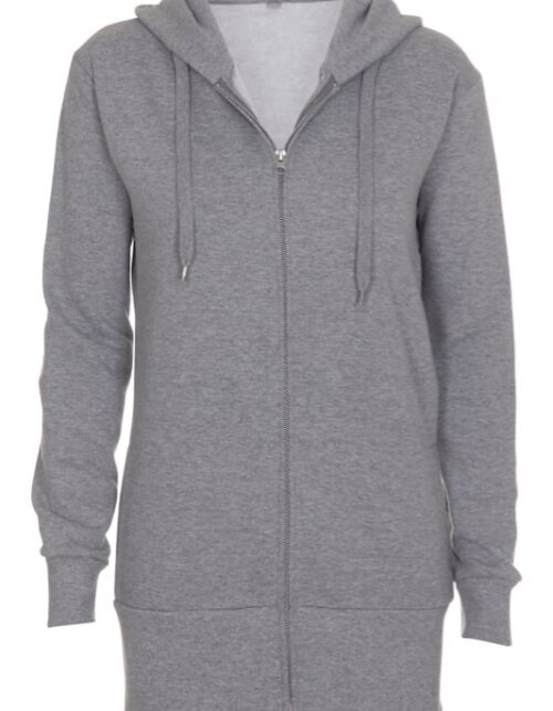 Grå hættetrøje med lynlås