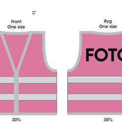 Reflekterende lyserød vest med FOTO tekst på ryg.