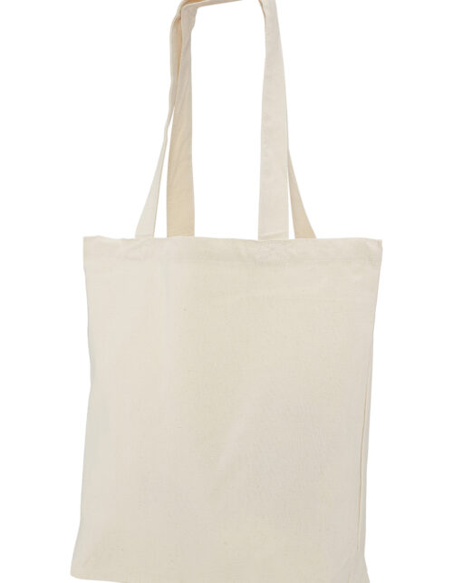 Hvid stofpose med lange stropper.