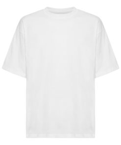 Hvid t-shirt, rund hals, korte ærmer
