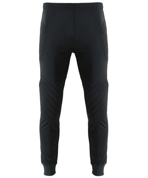 Sort træningsbukser med ribmanchetter bagfra