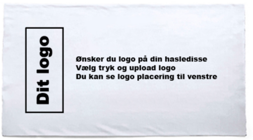 Tilpas hasledisse med eget logo venstre side.