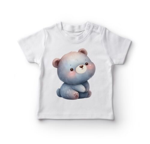 Hvid T-shirt med sødt bamsemotiv