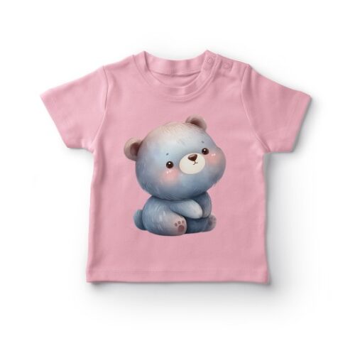 Lyserød t-shirt med sød bamseillustration