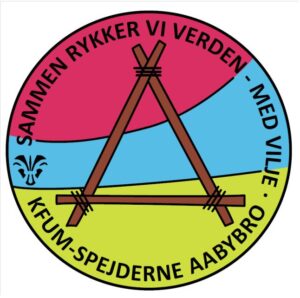 KFUM-spejderne Aabybro logo med motto.