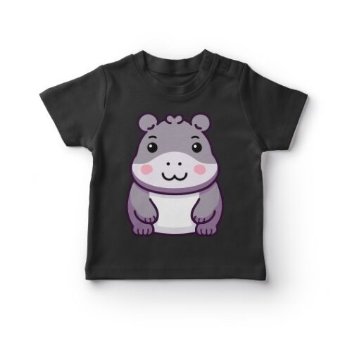 T-shirt med sødt flodhest design