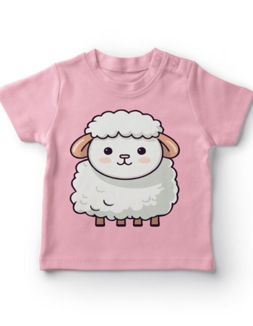 Lyserød T-shirt med tegnet får