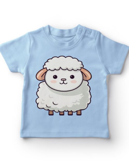 Børnet-shirt med sødt får-motiv