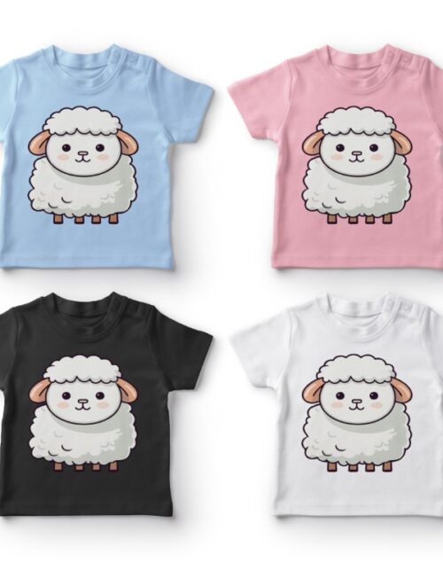 Børne T-shirts med søde får-print