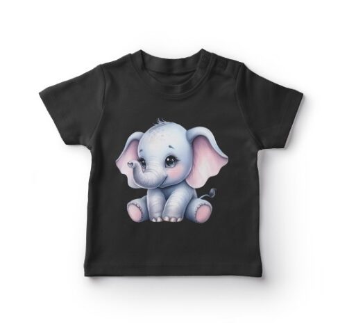 Børne t-shirt med sød elefantillustration.