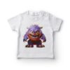 Hvid t-shirt med farverigt monsterprint