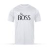 Hvid T-shirt med tekst The Boss