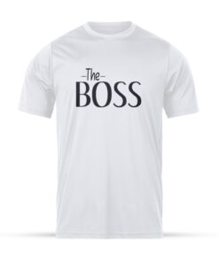 Hvid T-shirt med tekst The Boss