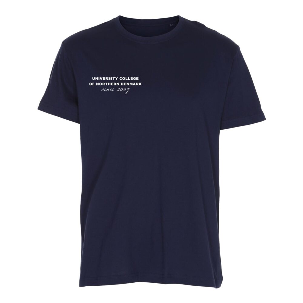 Mørkeblå t-shirt med tekst University College
