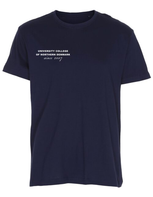 Mørkeblå t-shirt med tekst University College