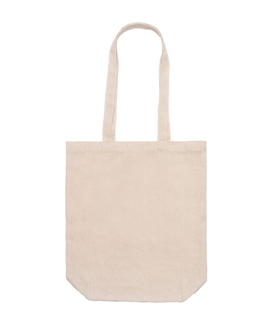 Beige stofpose med lange håndtag