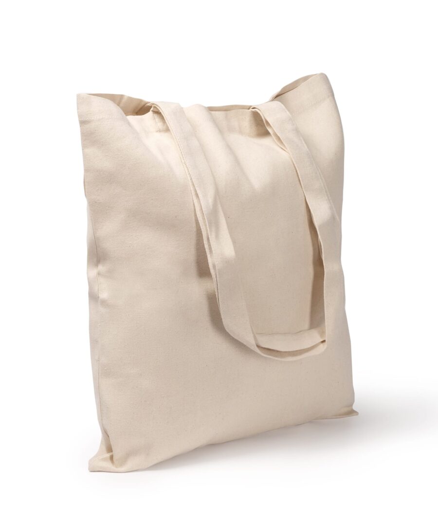 Beige stofpose med lange stropper
