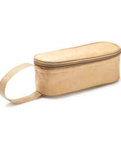 Beige rejsetaske med lynlås og håndtag