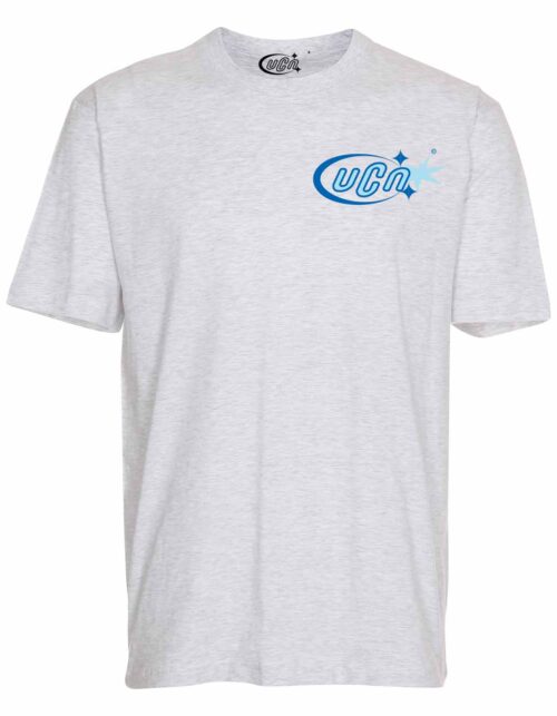 Grå t-shirt med blåt logo