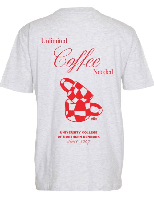 T-shirt med kaffemotiv fra University College Northern Denmark