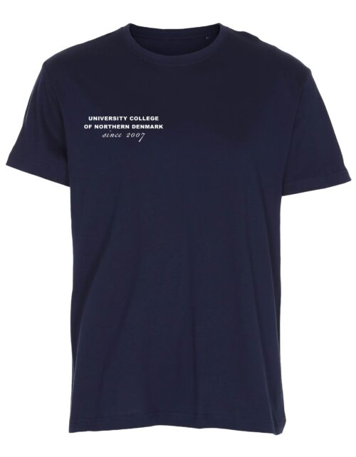 Mørkeblå T-shirt med universitetstekst fra 2007