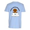 Blå T-shirt med hund i kaffekop illustration.
