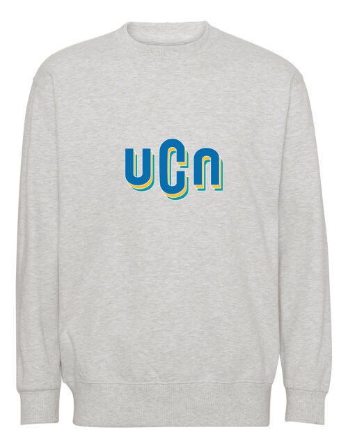 Grå sweatshirt med UCN logo i blå