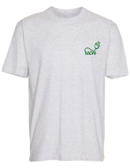 Grå T-shirt med grønt UCN logo