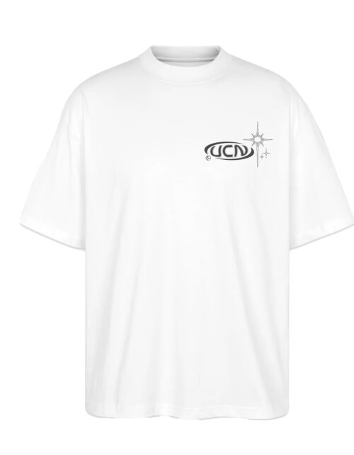 Hvid t-shirt med sort logo