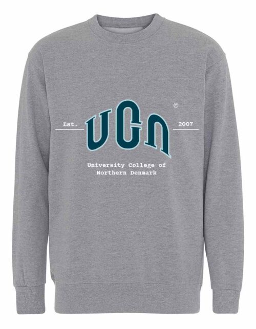 Grå sweatshirt med UCN logo.