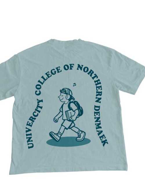 T-shirt med tekst: University College of Northern Denmark