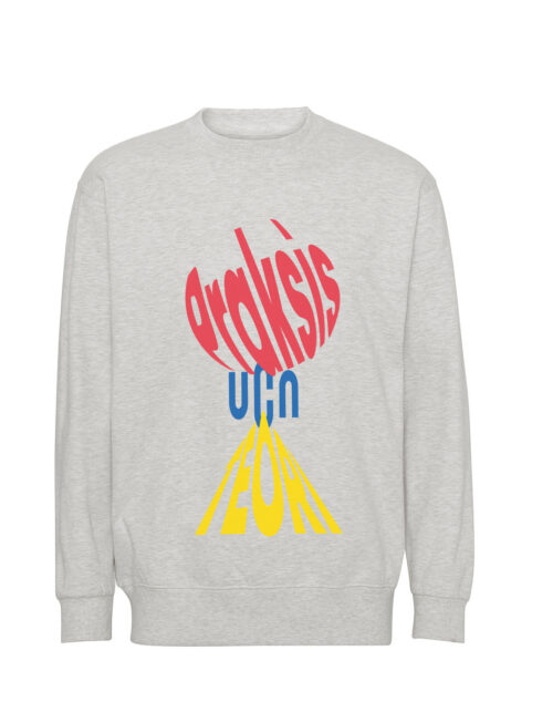 Grå sweatshirt med farverigt grafisk design