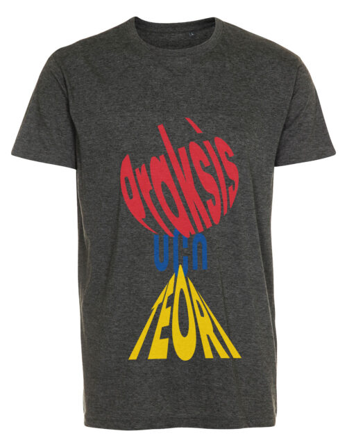 Grå T-shirt med farverigt grafisk design