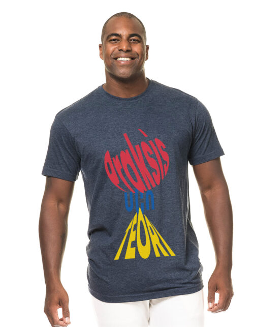 Mand i t-shirt med kreativt design