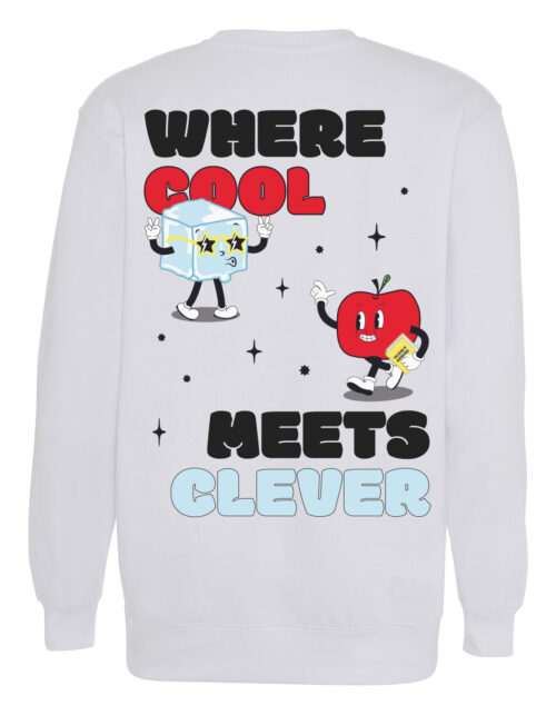 Sweatshirt med cool og klog illustration