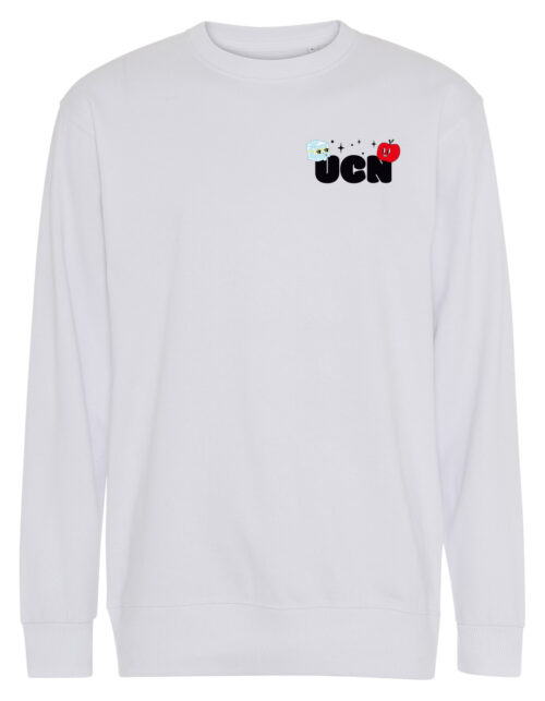 Hvid sweatshirt med grafisk logo