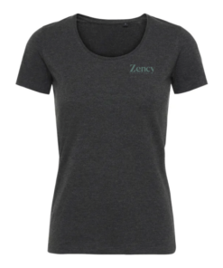 Mørkegrå Zency dame T-shirt med rund hals