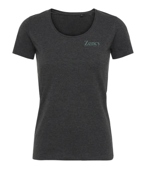 Mørkegrå Zency dame T-shirt med rund hals
