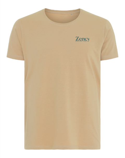 Beige t-shirt med Zency logo foran