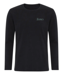 Sort langærmet T-shirt med Zency logo