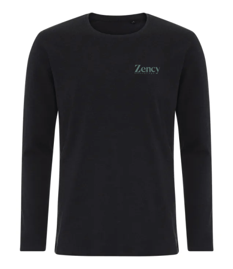 Sort langærmet T-shirt med Zency logo