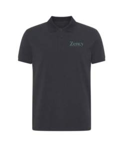 Sort Zency polo med trykt logo foran